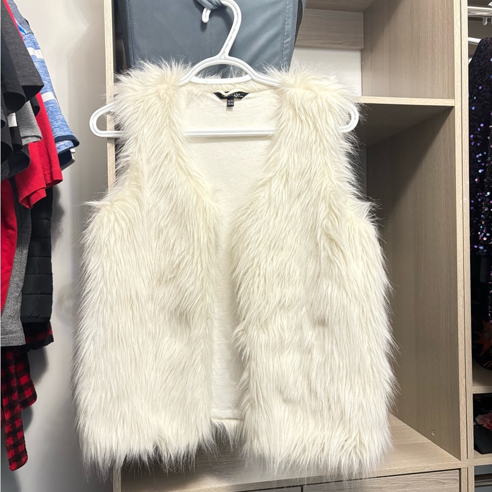George Cream Faux Fur Vest
